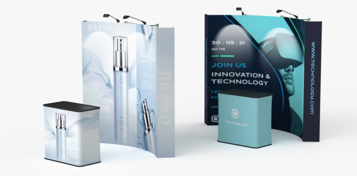 Curved Velcro Fabric Pop Up Display
